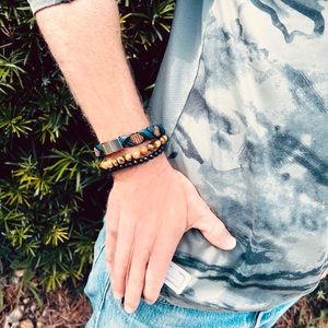 Anthony Jacobs Men’s Leather Bracelet